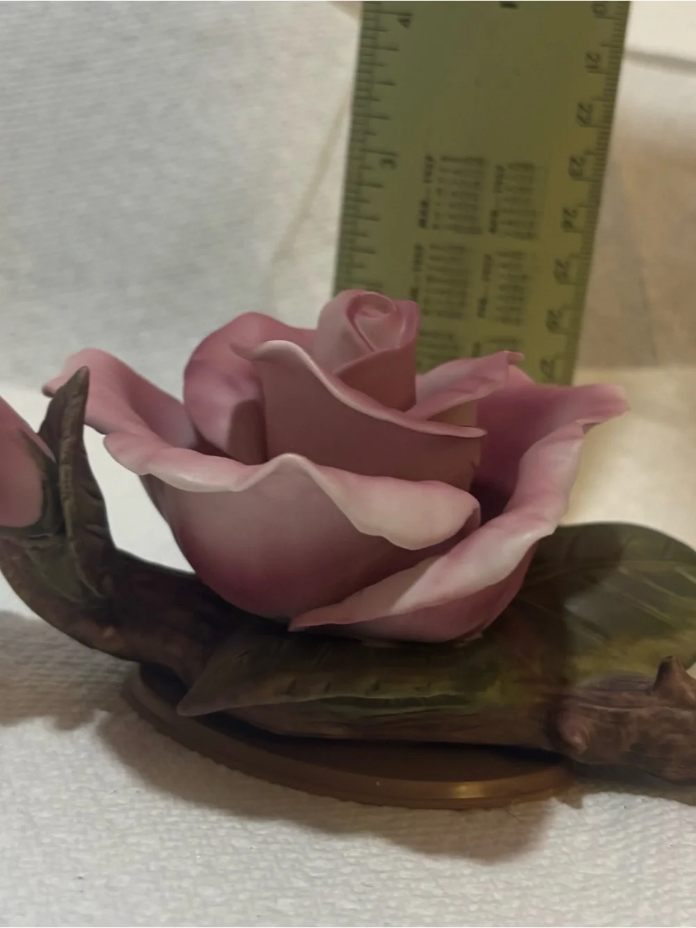 Teleflora Accents Hand-Painted Porcelain Pink Rose Figurine